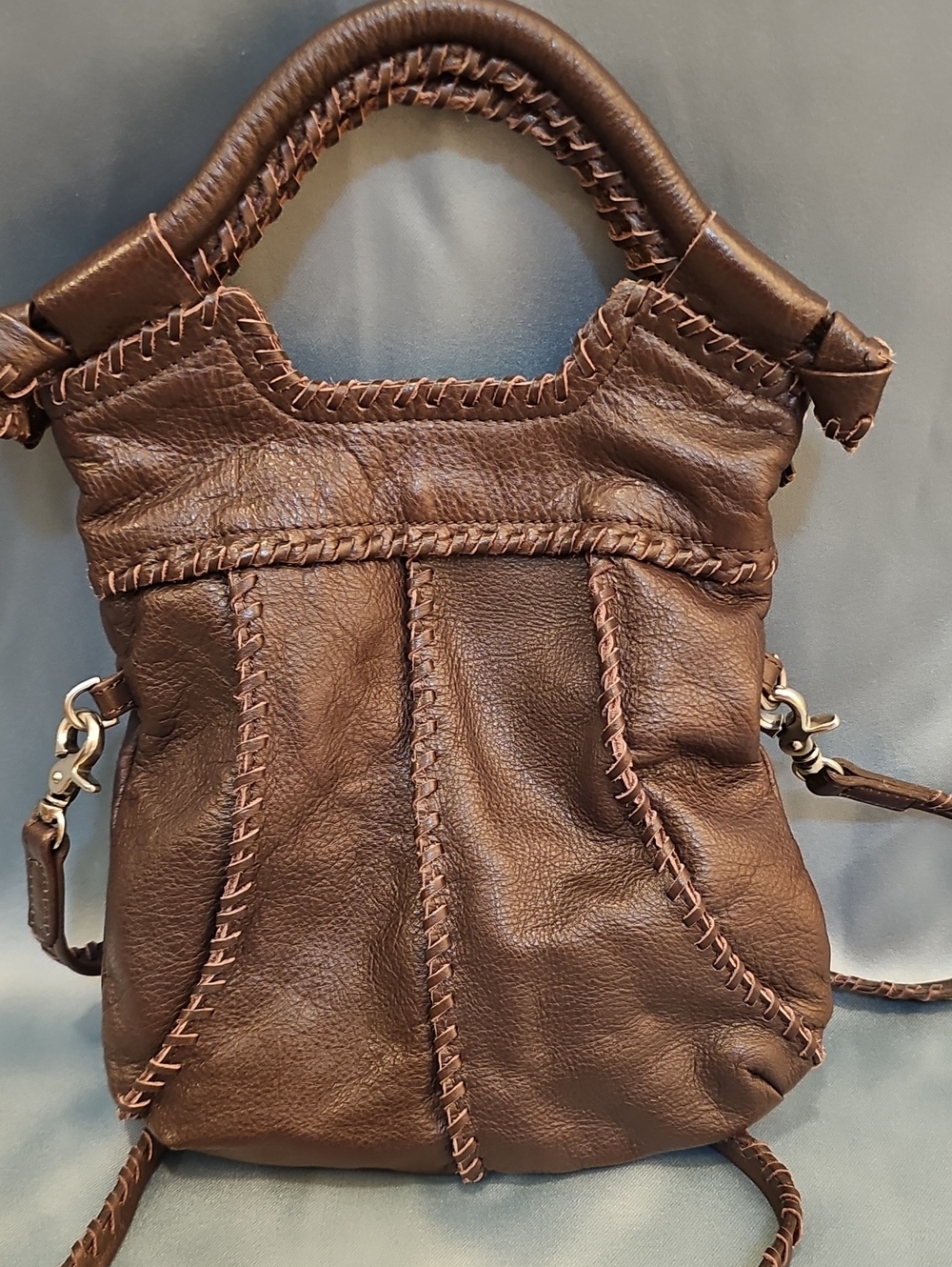 Foley + Corinna Mini City Brown Leather Crossbody Handbag with Detatchable Strap